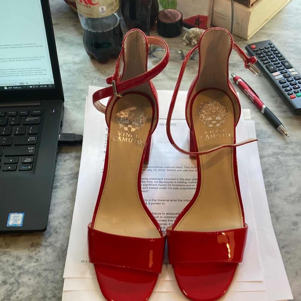 Vince camuto red patent sandals